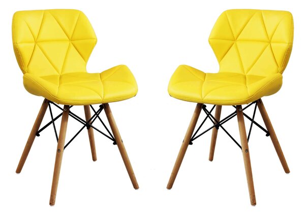 NAOMIE - sedia moderna in ecopelle e legno set da 2
