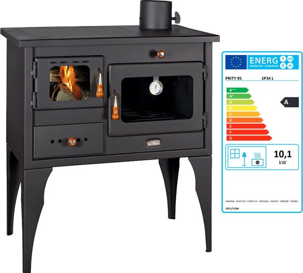 Stufa a combustibile solido PRITY 1P34L - destra