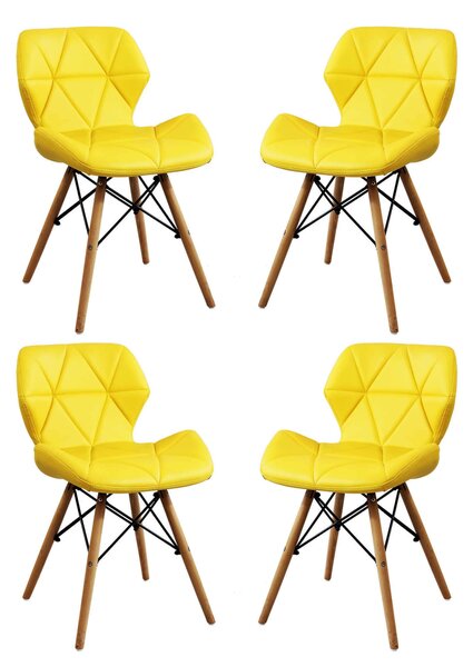 NAOMIE - sedia moderna in ecopelle e legno set da 4