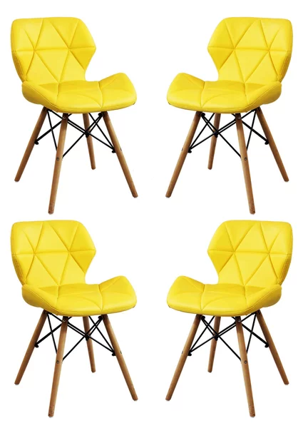 NAOMIE - sedia moderna in ecopelle e legno set da 4
