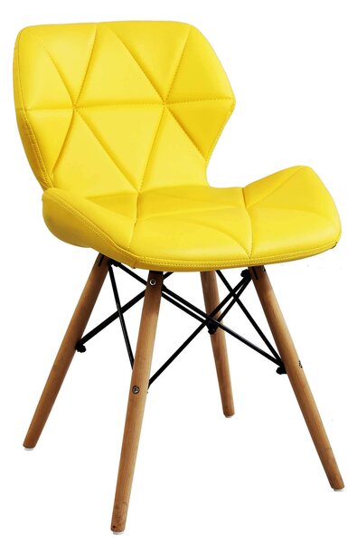 NAOMIE - sedia moderna in ecopelle e legno