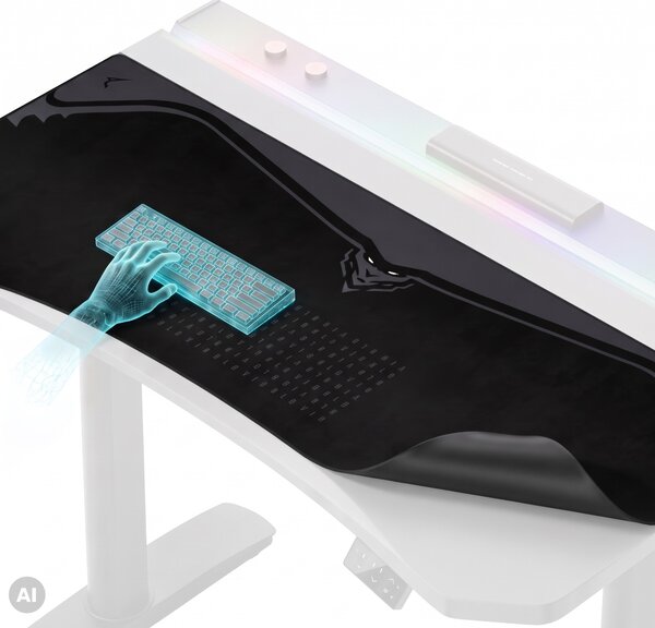 Grande tappetino gaming da scrivania, nero, 140x52 cm: Diablo X-Forge Burned Black