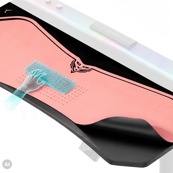 Grande tappetino gaming da scrivania, rosa, 160x60 cm: Diablo X-Forge Akira Pink