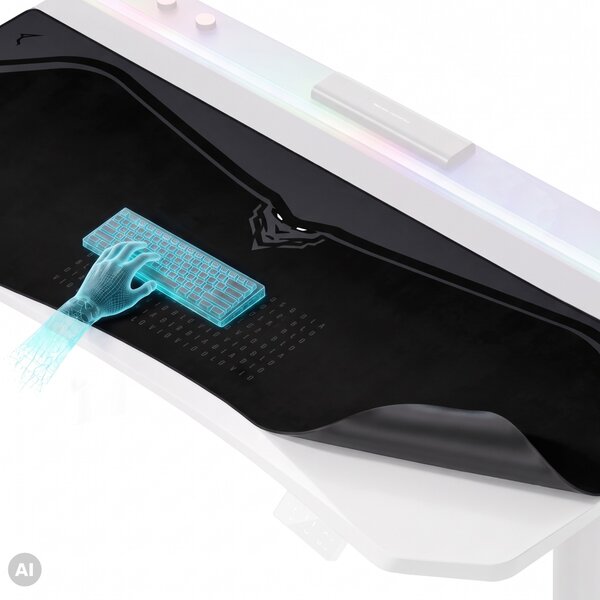 Grande tappetino gaming da scrivania, nero, 160x60 cm: Diablo X-Forge Burned Black