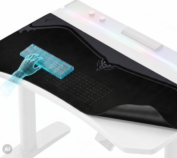 Grande tappetino gaming da scrivania, nero, 120x52 cm: Diablo X-Forge Burned Black