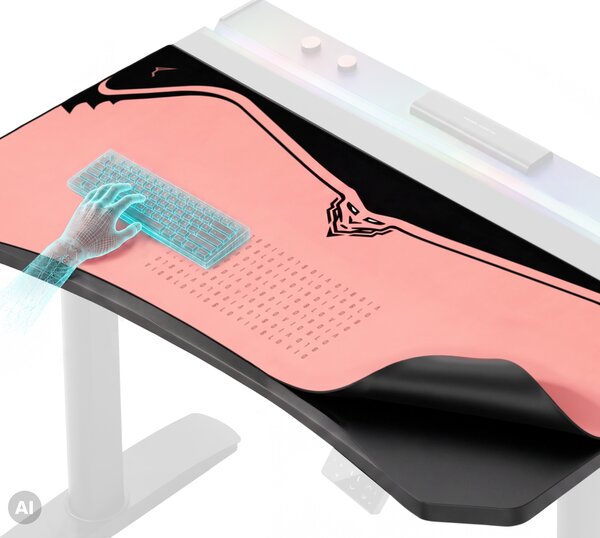 Grande tappetino gaming da scrivania, rosa, 120x52 cm: Diablo X-Forge Akira Pink