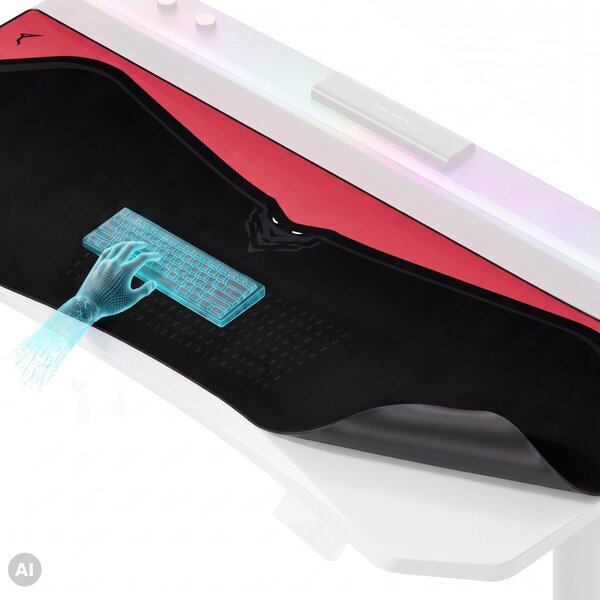 Grande tappetino gaming da scrivania, nero e rosso, 160x60 cm: Diablo X-Forge Black Bloody Mary
