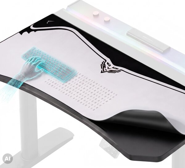 Grande tappetino gaming da scrivania, grigio, 120x52 cm: Diablo X-Forge Nightwolf Moon