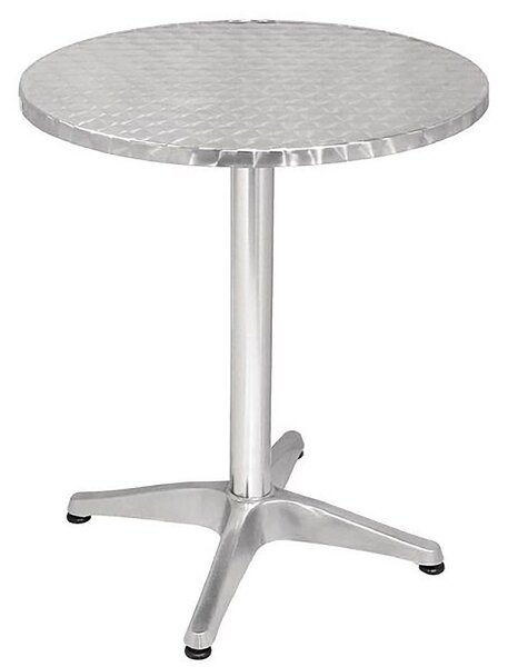 DARCUS - tavolo rotondo a colonna acciaio e alluminio waterproof tondo