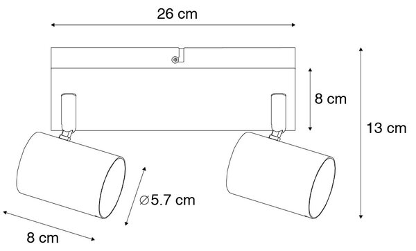 Plafoniera intelligente bianca rettangolare con 2 Wifi GU10 - Jeana