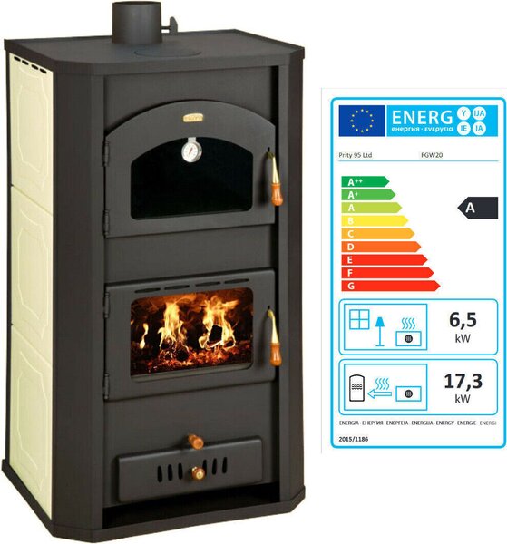Stufa ad acqua con vano cottura Prity FG W20 BImSchVII 17,3 + 6,5 kw