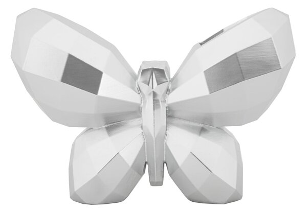 Vaso Butterfly Silver 22,5x8x15 cm in Resina Argento