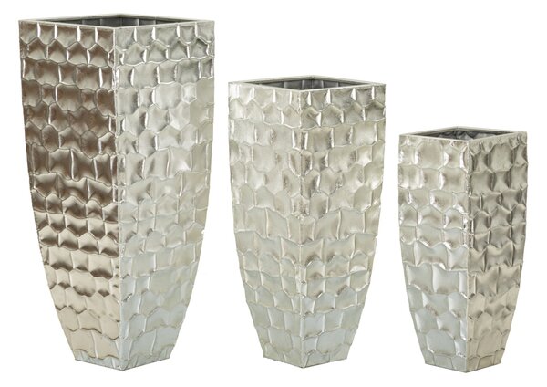 Porta Vasi Tris Argy Ø38x91 cm - Ø30,5x76 cm - Ø25x62 cm in Ferro Argento