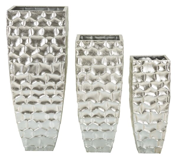 Porta Vasi Tris Argy Ø38x91 cm - Ø30,5x76 cm - Ø25x62 cm in Ferro Argento