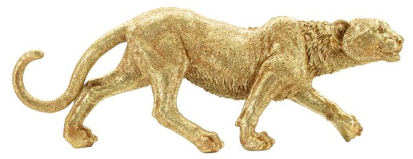 Decorazione Leopardo Shant 89x21x33 cm in Resina Oro