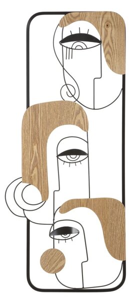 Pannello da Muro Picassy 38x2x89,5 cm in Ferro e MDF Nero e Marrone