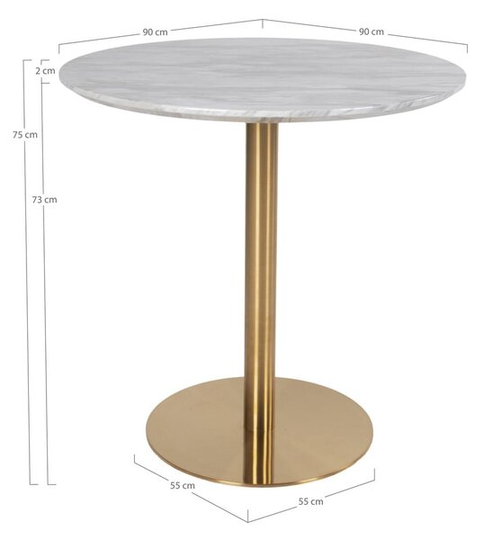 Tavolo da pranzo rotondo con piano in marmo ø 90 cm Bolzano - House Nordic