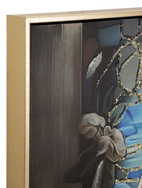 Stampa Dipinta su Tela Laccata Natività con Cornice 102x4x72 cm in Abete e Tela e Plastica