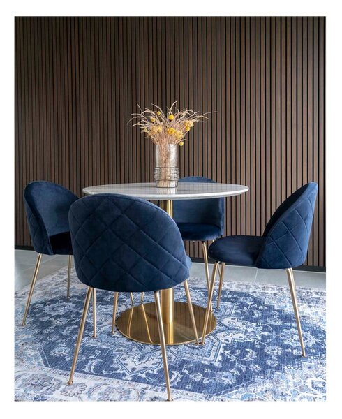 Tavolo da pranzo rotondo con piano in marmo ø 90 cm Bolzano - House Nordic