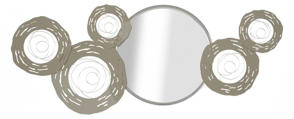 Pannello da Muro Hop con Specchio 106x3,8x48 cm in Ferro e MDF e Specchio Argento