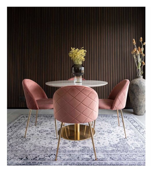 Tavolo da pranzo rotondo con piano in marmo ø 90 cm Bolzano - House Nordic