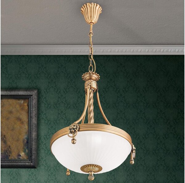 Orion HL 6-1611/3 - Lampadario a sospensione con catena ROCCA 3xE27/60W/230V diametro 32 cm bronzo/bianco