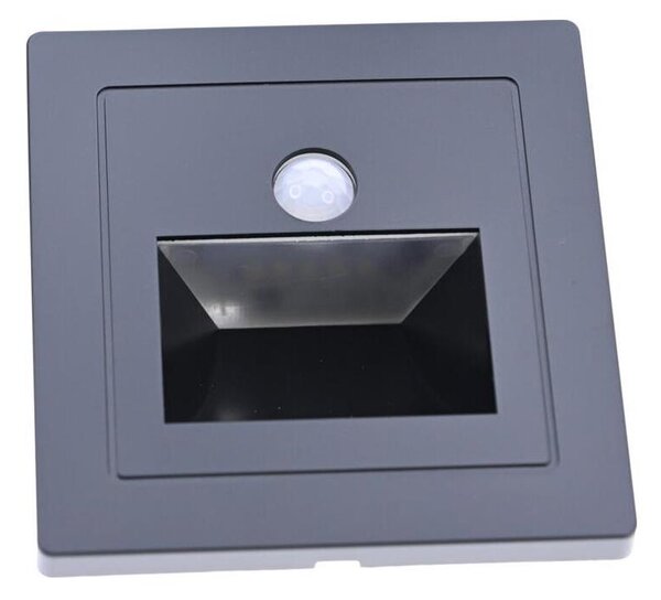 Lampada LED per scale con sensore di movimento e crepuscolare LED/3W/230V 6000K nera