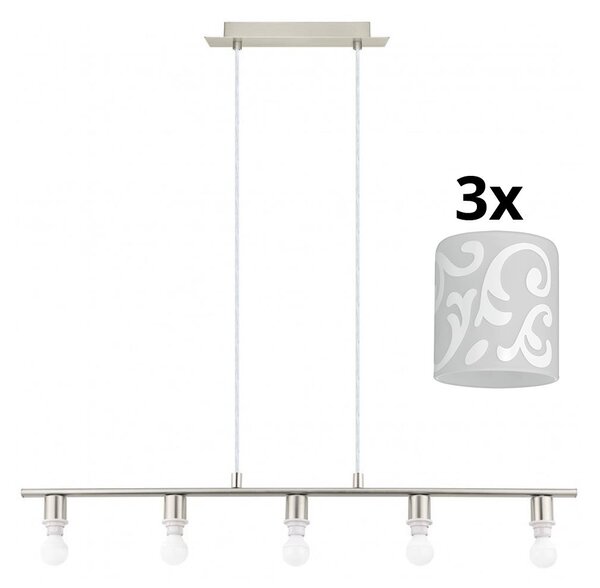 Eglo - Lampadario LED a sospensione con filo MY CHOICE 5xE14/4W/230V cromo/bianco