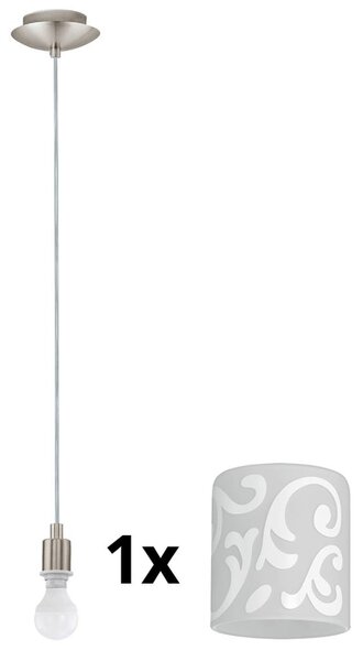 Eglo - Lampadario LED a sospensione con filo MY CHOICE 1xE14/4W/230V cromo/bianco