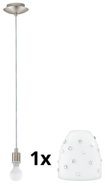 Eglo - Lampadario LED a sospensione con filo MY CHOICE 1xE14/4W/230V cromo/bianco