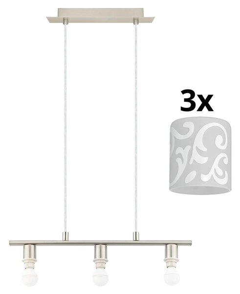 Eglo - Lampadario LED a sospensione con filo MY CHOICE 3xE14/4W/230V cromo/bianco