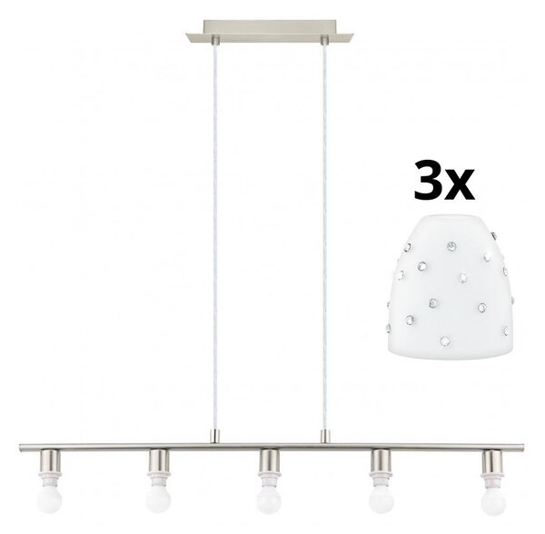 Eglo - Lampadario LED a sospensione con filo MY CHOICE 5xE14/4W/230V cromo/bianco