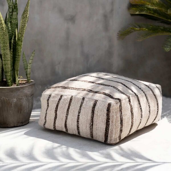 Oh My Gee Bohemian White - Pouf Bianco A Righe Nere