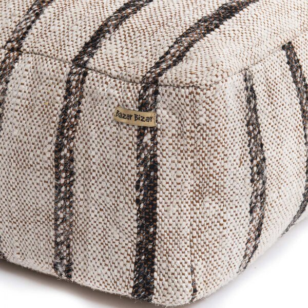 Oh My Gee Bohemian White - Pouf Bianco A Righe Nere