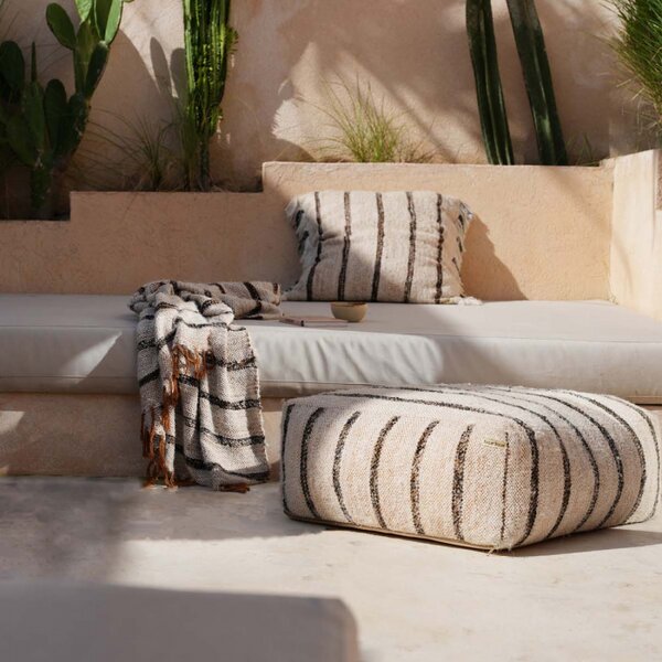 Oh My Gee Bohemian White - Pouf Bianco A Righe Nere