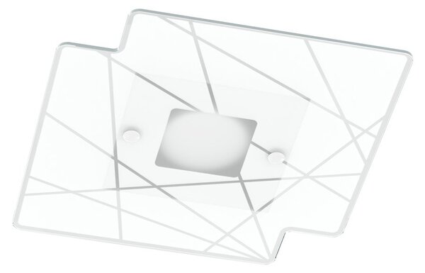Plafoniera Contemporanea Focus Metallo Bianco Vetro 1 Luce Gx53