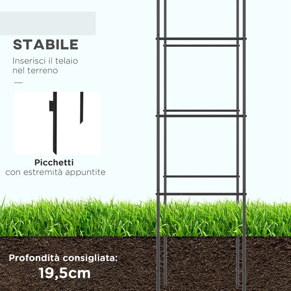 Outsunny Arco per Rampicanti in Metallo per Giardino ed Esterni, 140x40x240cm, Nero|Aosom