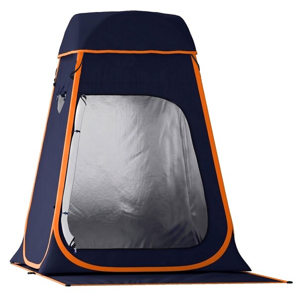 Tenda Doccia Pop-Up Impermeabile con Tetto Rimovibile, in Poliestere 190T e Acciaio, 152x152x200 cm, Blu Scuro