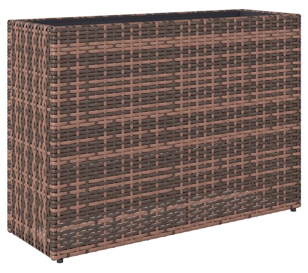Letto per Orto Rialzato da Esterno 81x28x58 cm Fioriera Alta Capacità 45L con Fori di Drenaggio in Rattan Marrone