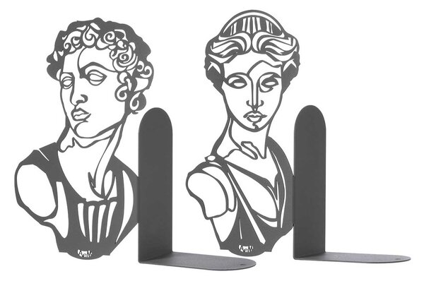 Arti e Mestieri Set 2 pezzi ferma libri in metallo dal design classico ed elegante - Afrodite e Ares