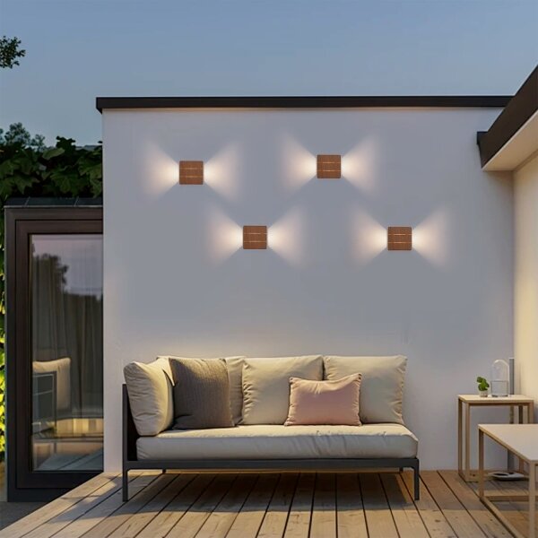 Brilagi - Applique LED da esterno DOUBLERAY LINE LED/6W/230V, finitura effetto legno, IP54