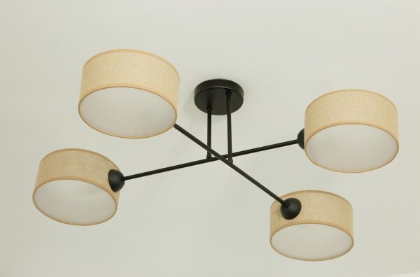 Brilagi - Plafoniera VIRGO 4xE14/40W/230V beige/nera