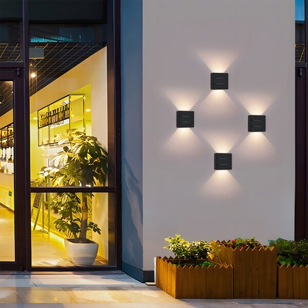 Brilagi - Lampada da parete LED per esterni DOUBLERAY LINE LED/6W/230V nero IP54