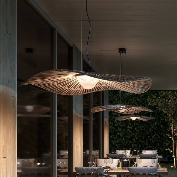 Bover Lampada a sospensione da esterno Mediterránia, marrone, Ø 105 cm dimmerabile, Marrone / Ruggine, Plastica, Design