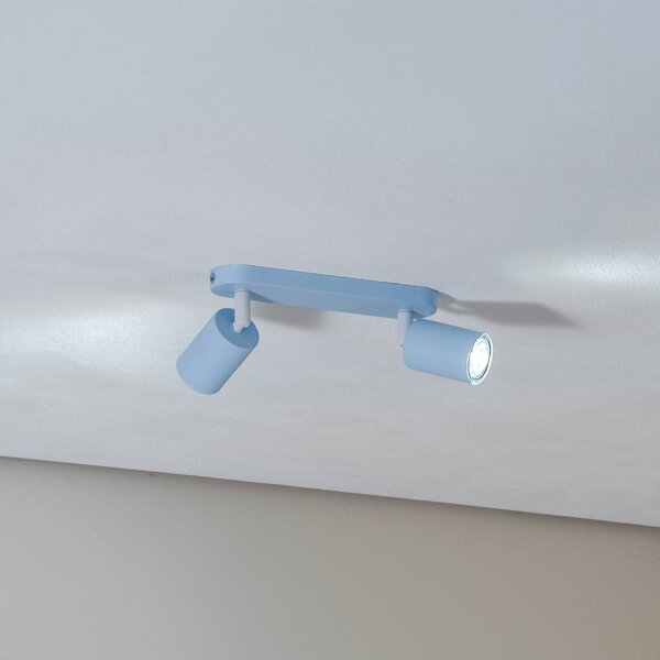 Faretto da soffitto Livia, azzurro, 35 cm, a 2 luci, metallo, GU10 Livia TK Lighting, dimmerabile, Blu, Cameretta, Metallo, Faretto alogeno