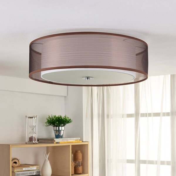 Plafoniera soffitto Tobia Lindby, dimmerabile, Marrone / Ruggine, Soggiorno / Sala da pranzo, Tessuto / Stoffa / Seta, Moderno, Plafoniera
