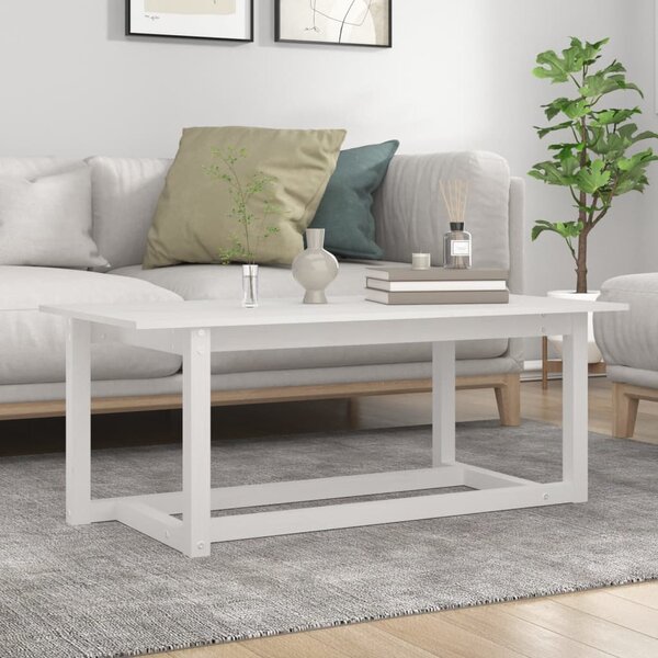 Tavolino da salotto COFFEE in legno piano elevabile design moderno (Bianco  Nordico)