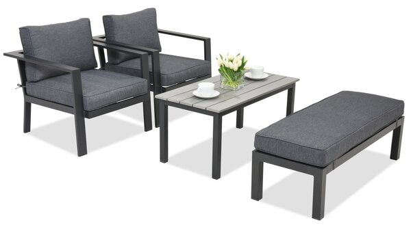 Mobili da giardino in alluminio Sydney Terrace con panca Garden Point antracite