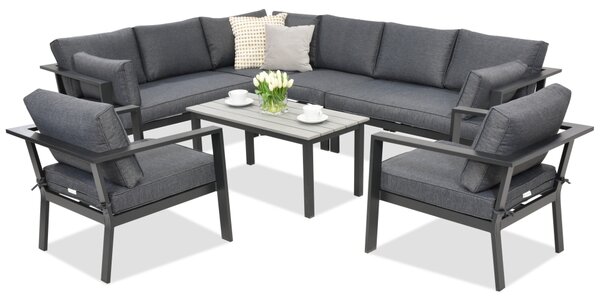 Mobili da giardino in alluminio Sydney Corner 7 Garden Point antracite
