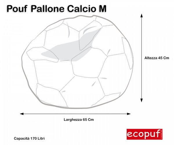 Pouf poltrona sacco palla da calcio in ecopelle taglia m